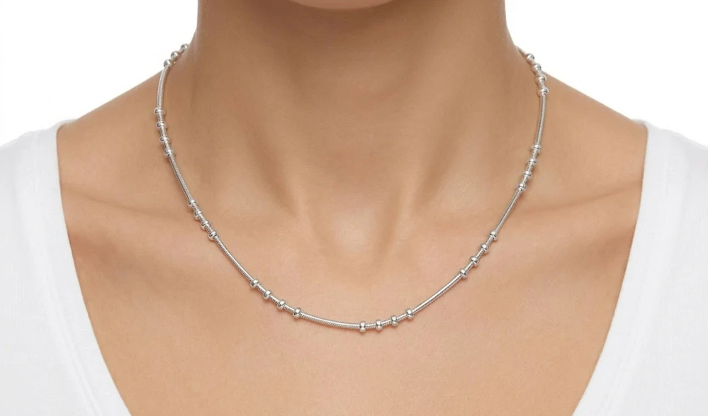 Šperky Nina - Strieborný náhrdelník s výraznými guličkami 925/1000 - nahr ag H 048