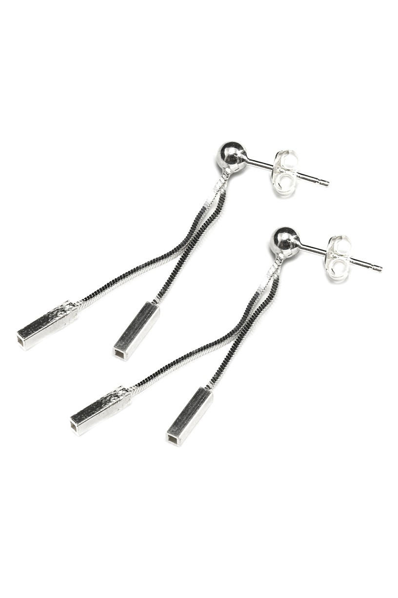 Šperky Nina - Strieborné náušnice s geometrickými hranoly 925/1000 - ns ag H 243
