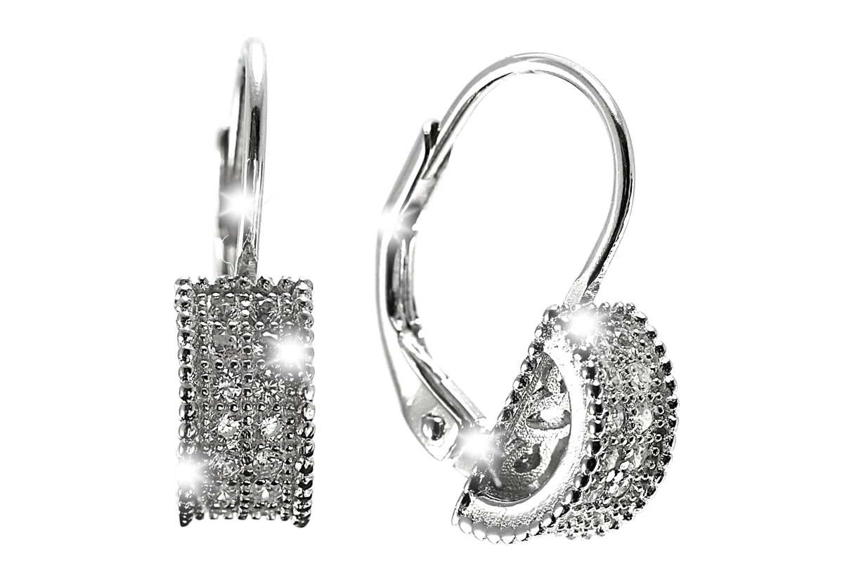 Šperky Nina - Strieborné náušnice s kamienky zirkón 925/1000 - ns ag kam H 209