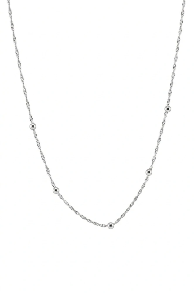 Šperky Nina - Strieborný náhrdelník Lambáda s guličkami 925/1000 - ret ag H 135