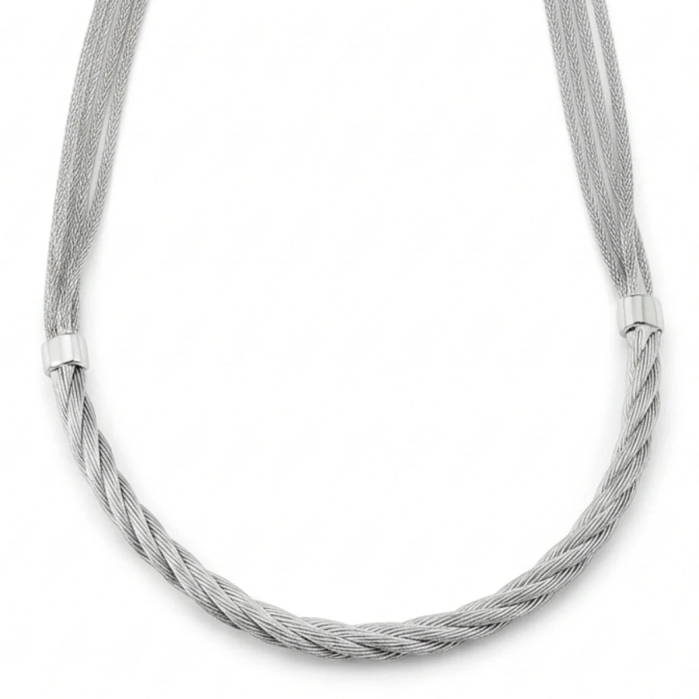 Šperky Nina - Masivní strieborný náhrdelník Elegance 925/1000 – pletený design - ret ag H 194