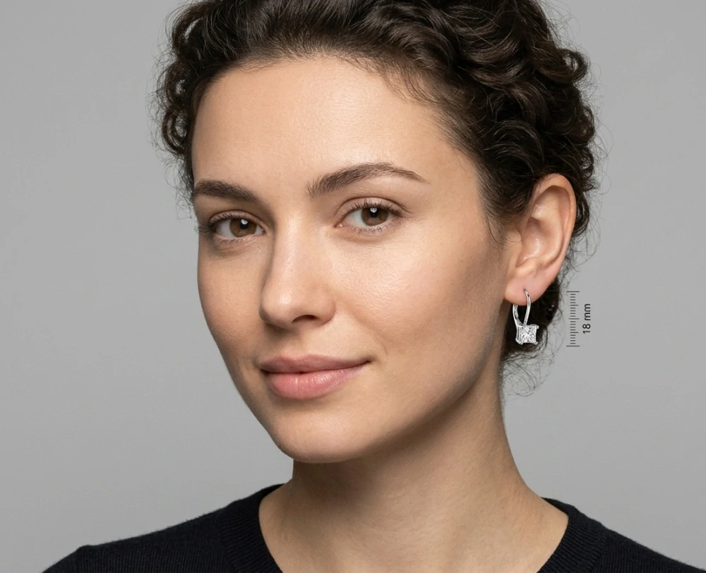 Šperky Nina - Strieborné náušnice Čtverce s čirými zirkóny – 925/1000 - ns ag kam h 313