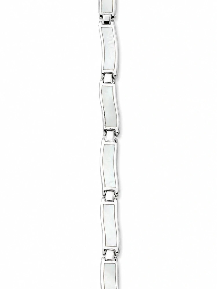 Šperky Nina - Strieborný náramok Mořský opál s bielym opálom (18 cm) 925/1000 - nar 521