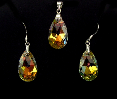 Šperky Nina - Súprava Swarovski elements Kámen slza - set ag H 021