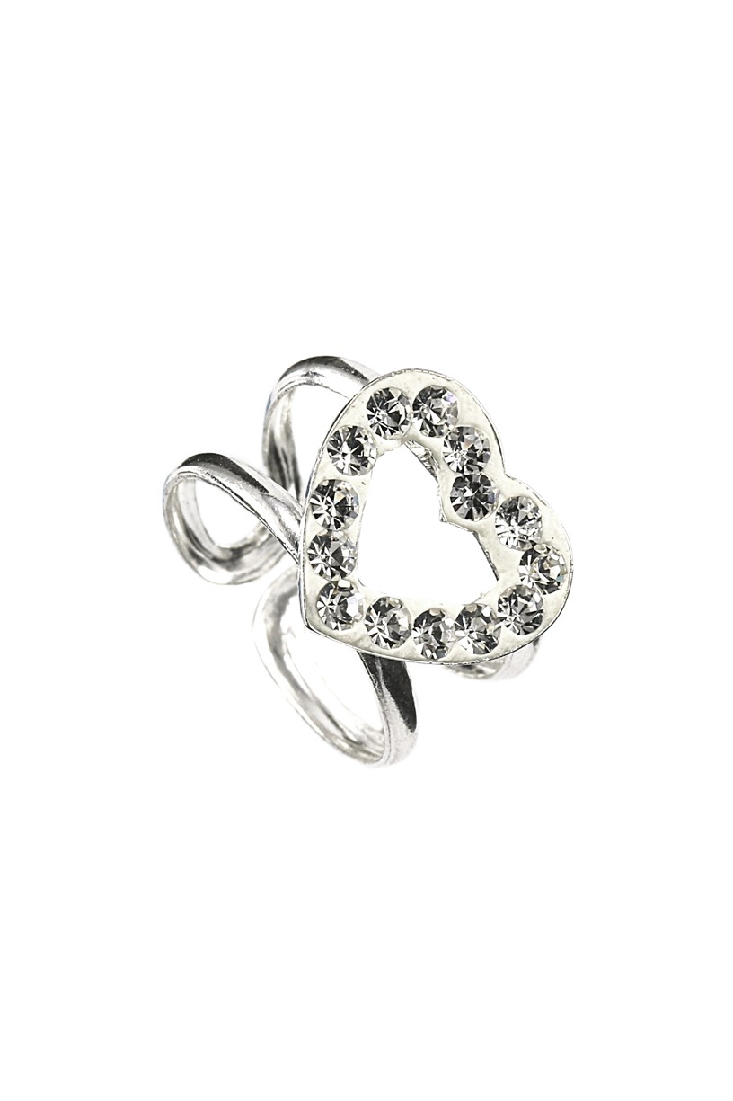 Šperky Nina - Strieborný detský prsteň zirkón srdce  Swarovski komponent 925/1000 - prst ag kam H 010