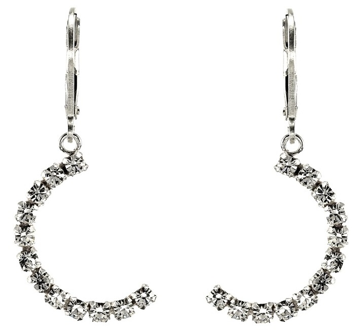 Šperky Nina - Strieborné visací náušnice Glamour pulmesíce sa zirkóny 925/1000 - ns ag kam H 191