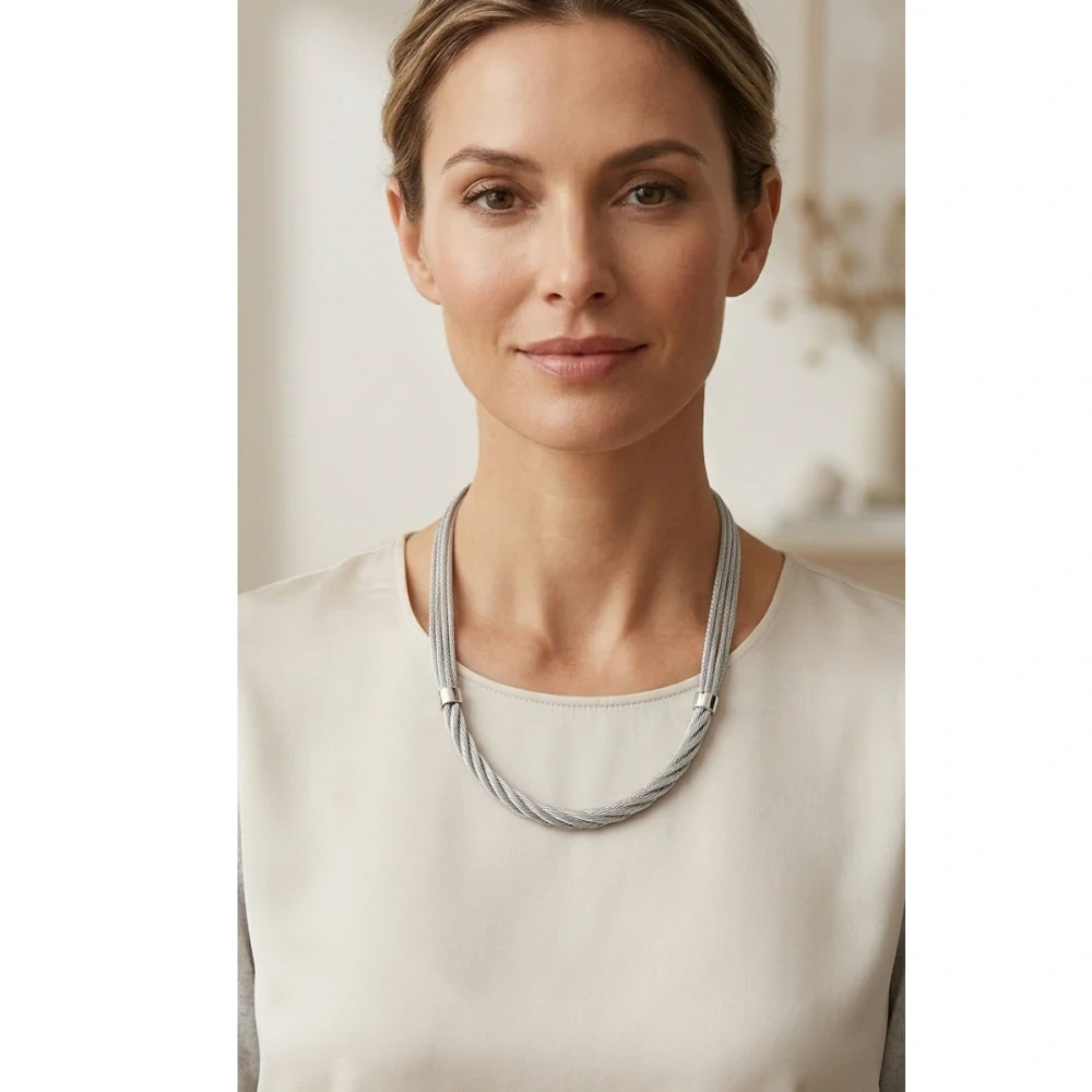 Šperky Nina - Masivní strieborný náhrdelník Elegance 925/1000 – pletený design - ret ag H 194