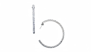 Šperky Nina - Velké strieborné kruhy sa zirkóny (40 mm) – 925/1000 - ns ag kam H 299